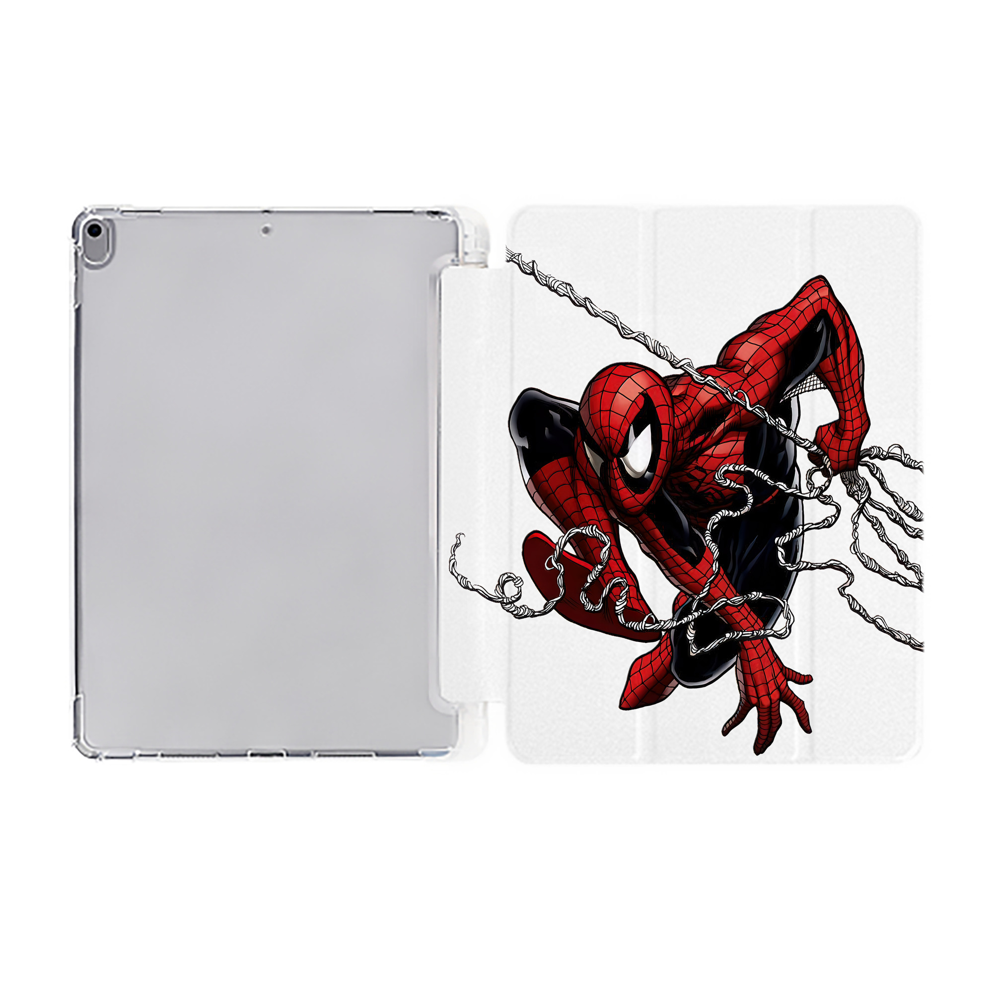 （画像用） Spider Man スパイダーマン IPad ケース ペン収納付き 三つ折りスタンド PUレザー×シリコン 対応機種9.5/10.5/10.9インチ